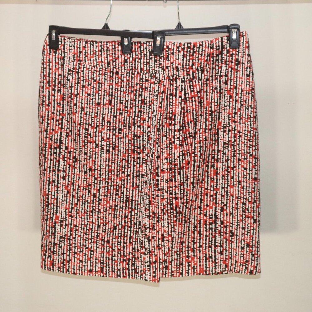 Ellen Tracy Black Red White A Line Skirt, Size 18, Back To Office